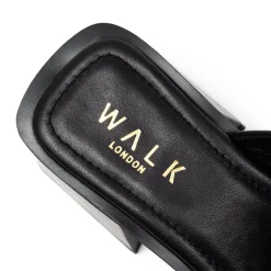 Walk London Lily Mule Heel Sandal Black Hot