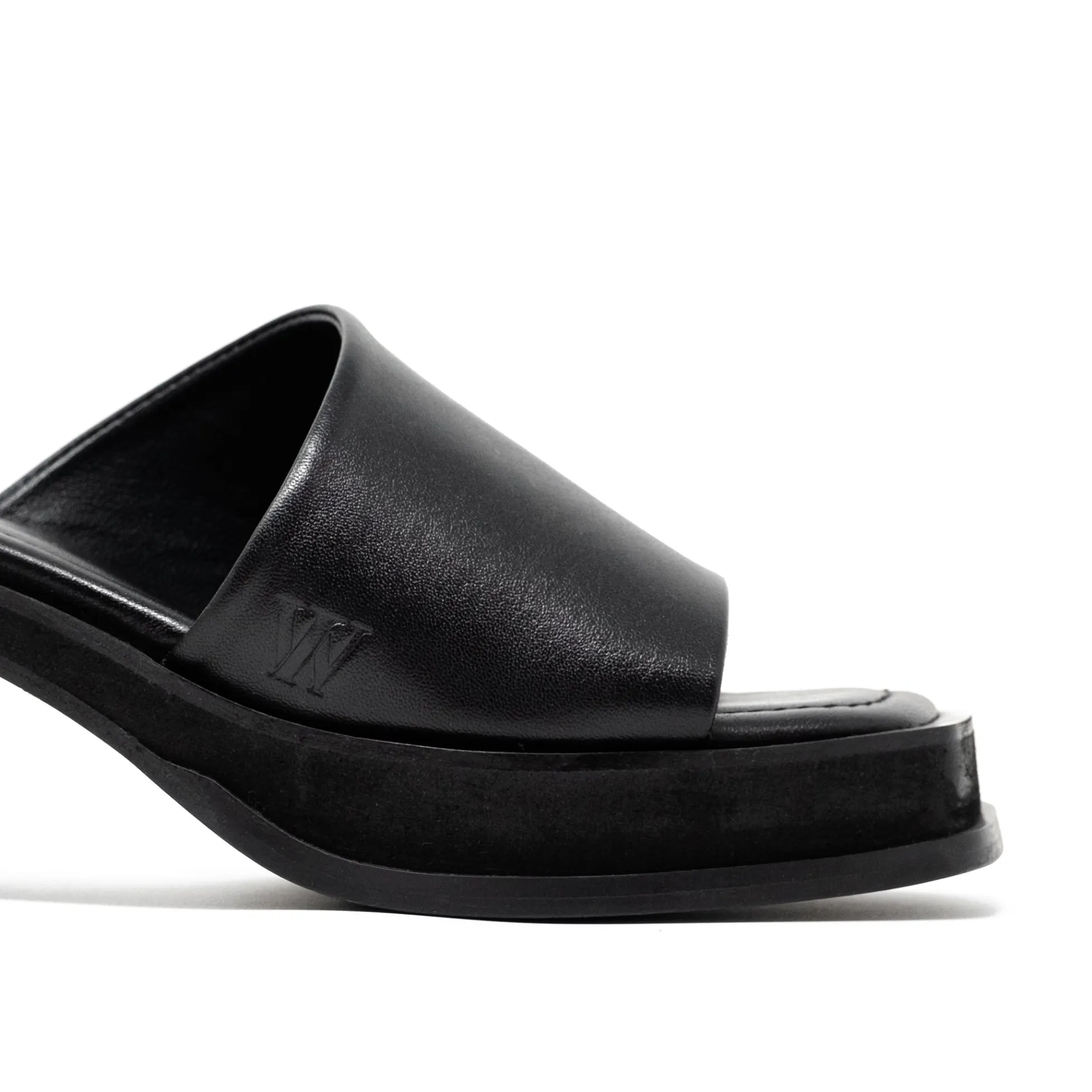 Walk London Lily Mule Heel Sandal Black Hot