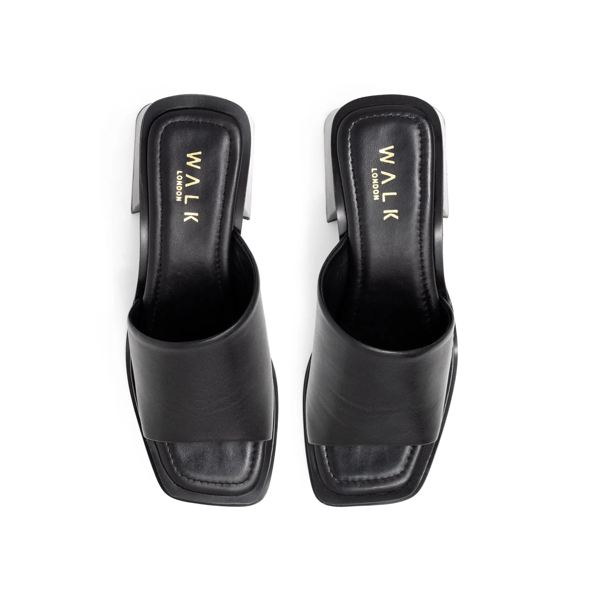 Walk London Lily Mule Heel Sandal Black Hot