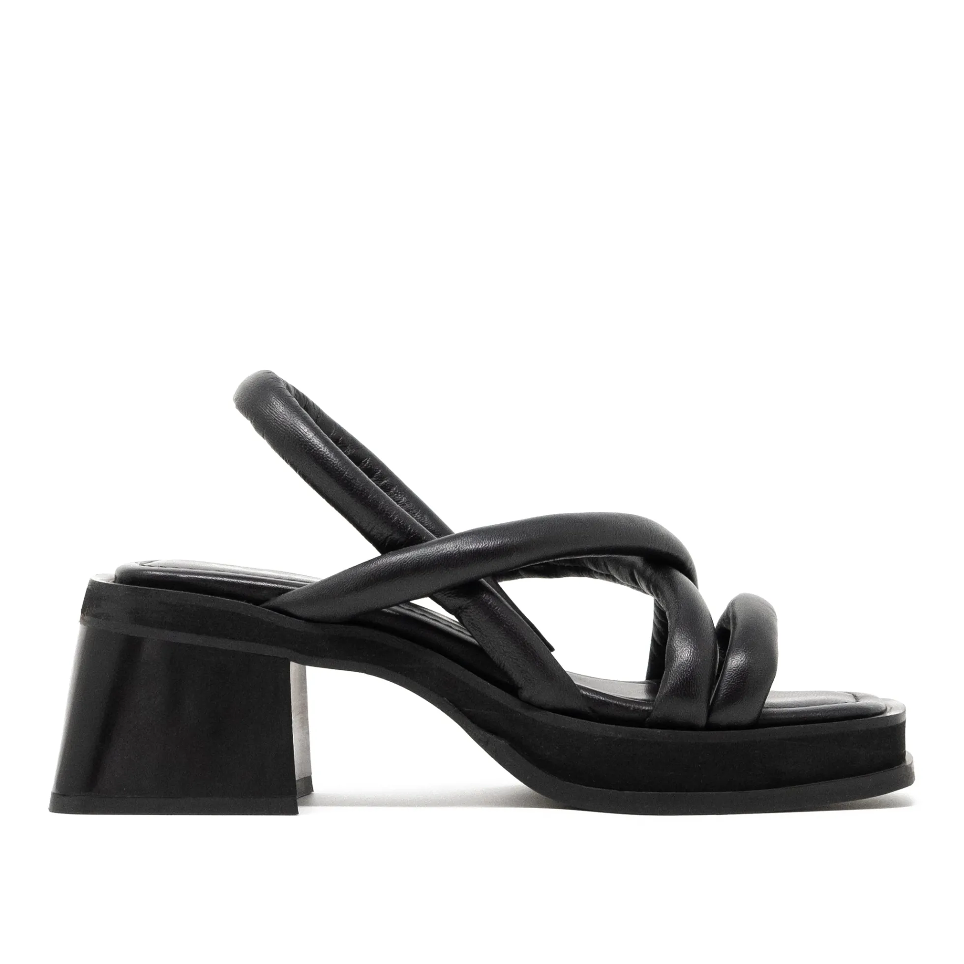 Walk London Lily Padded Heel Sandal Black Fashion