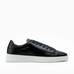 Walk London Marco Trainer Black Leather Clearance