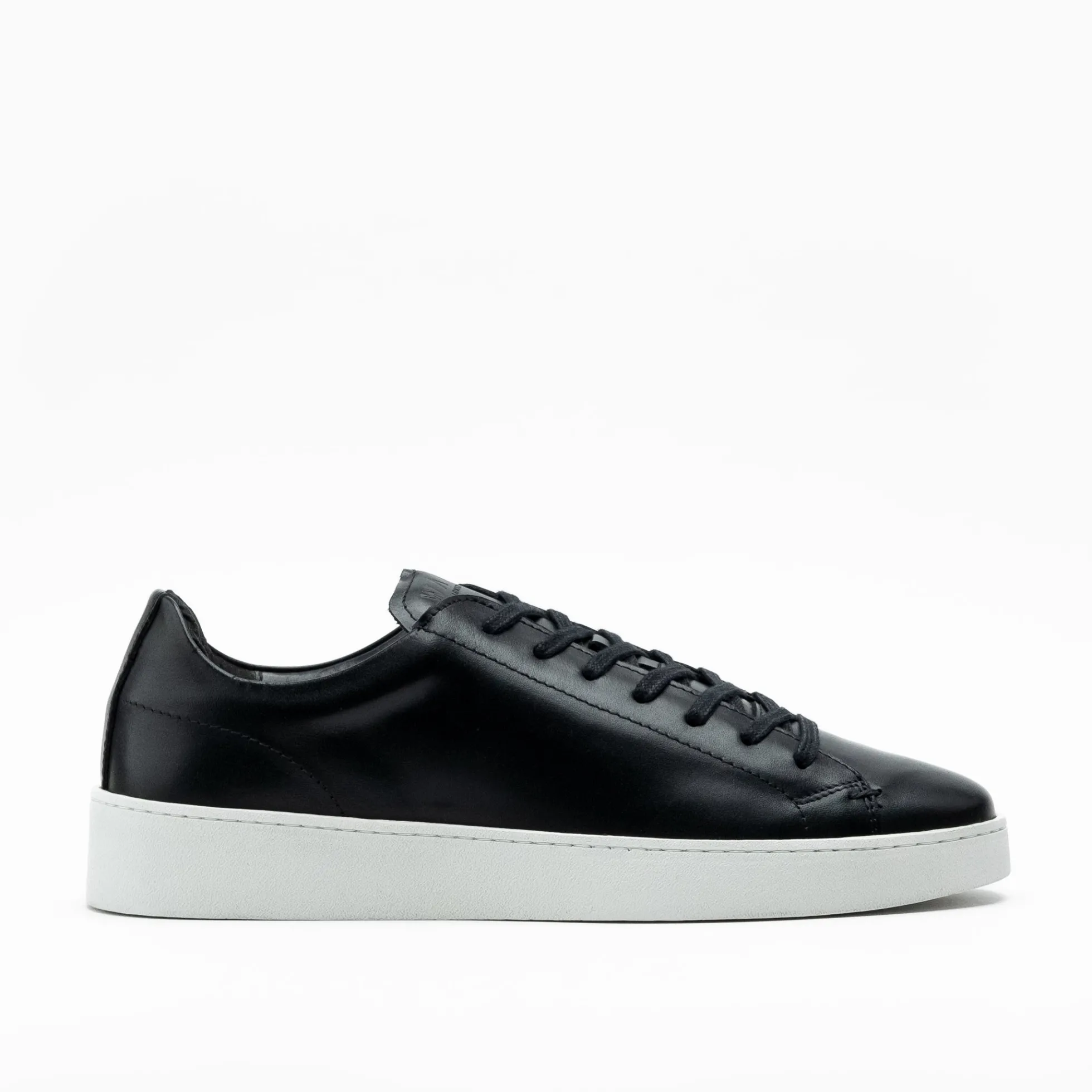 Walk London Marco Trainer Black Leather Clearance