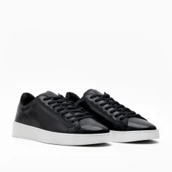 Walk London Marco Trainer Black Leather Clearance