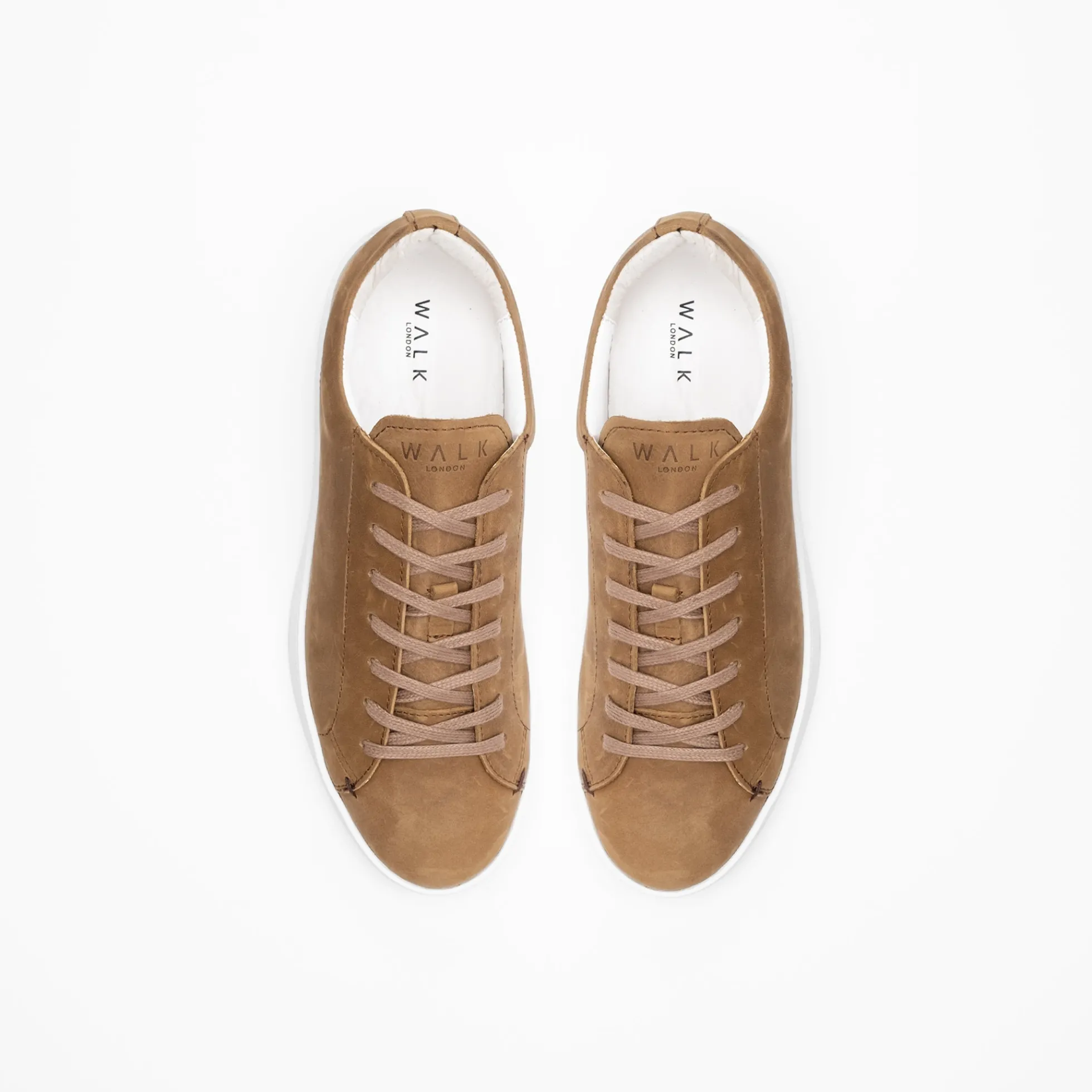 Walk London Marco Trainer Tan Nubuck Discount