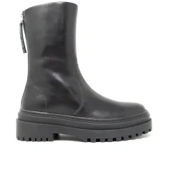 Walk London Margot Zip Boot Black Leather Cheap