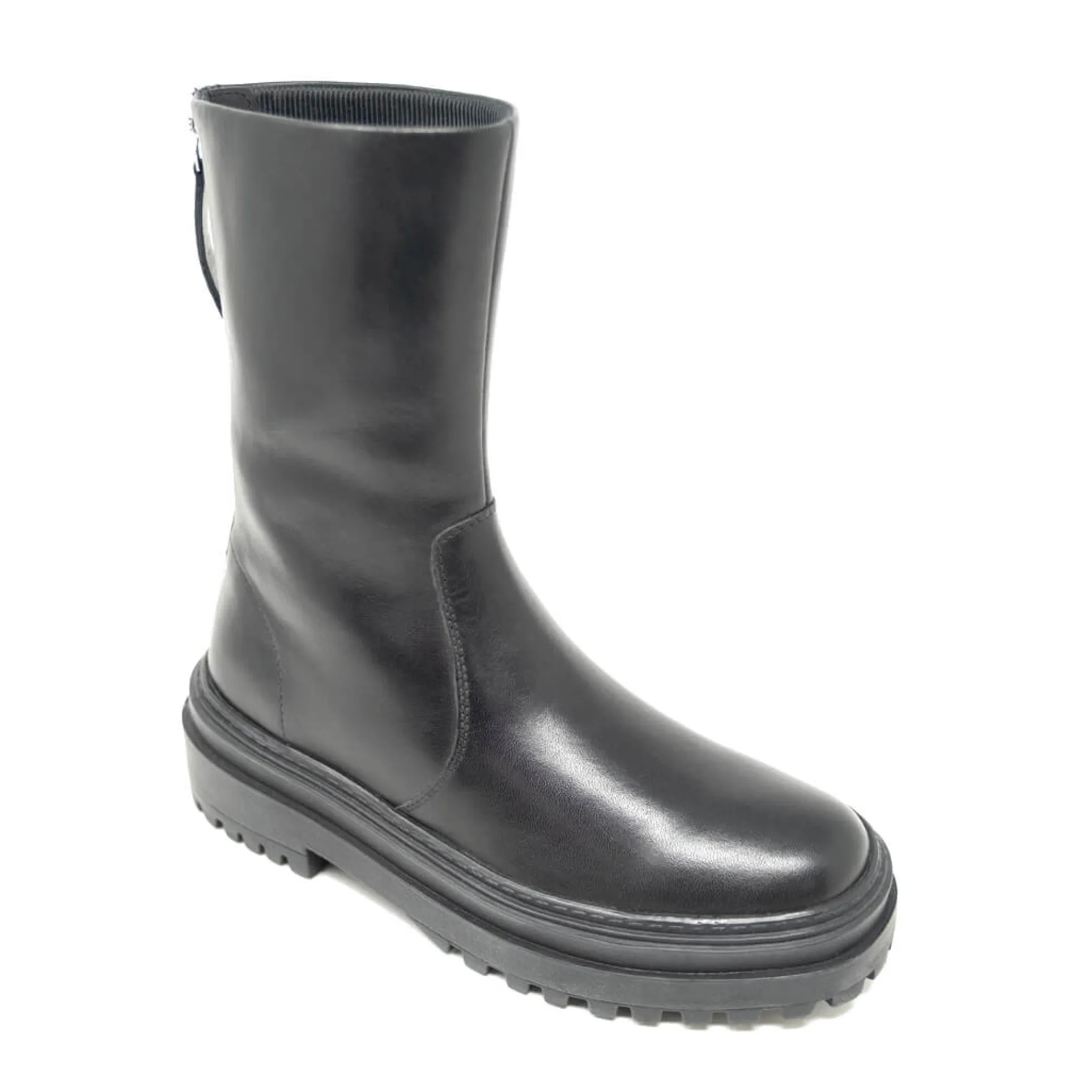 Walk London Margot Zip Boot Black Leather Cheap
