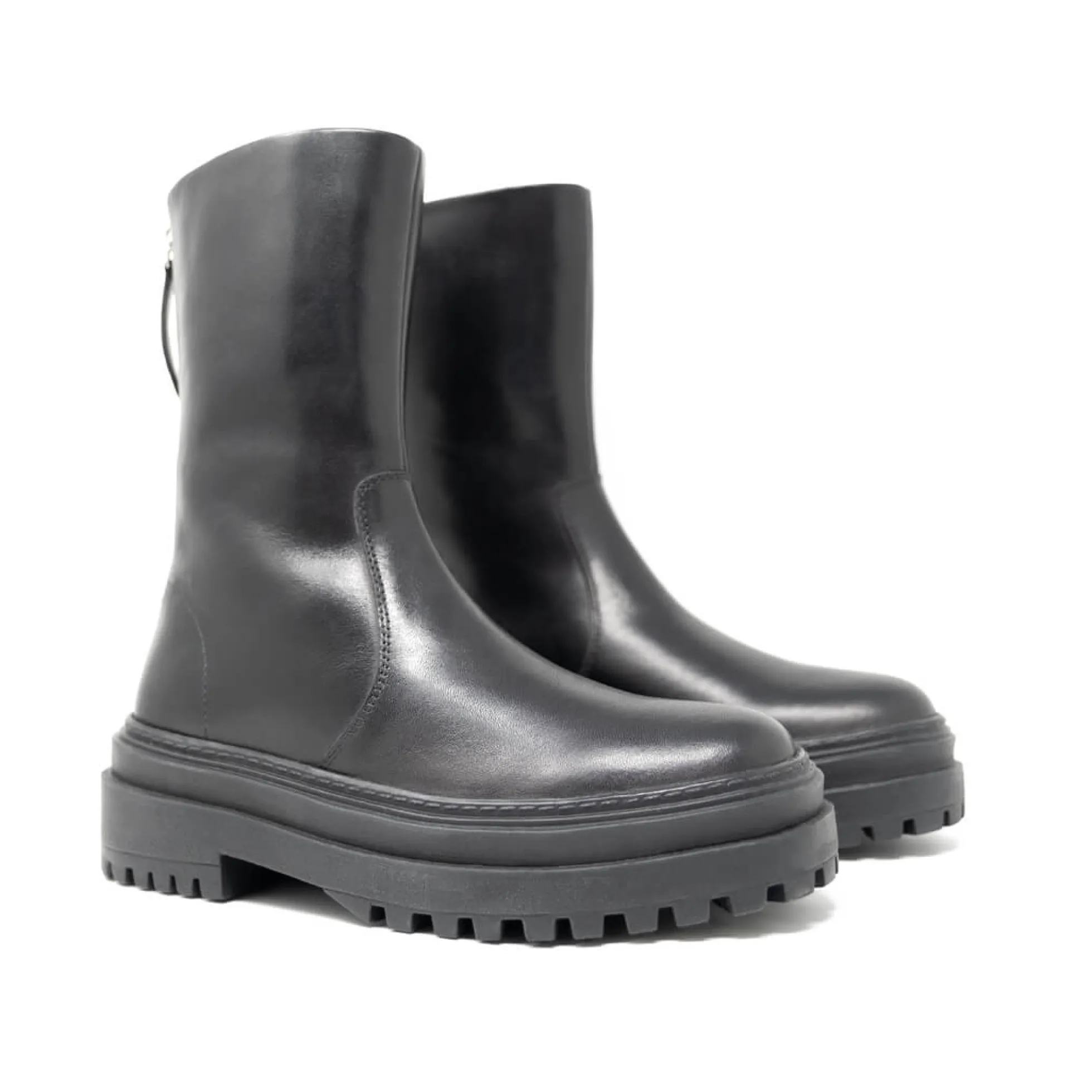 Walk London Margot Zip Boot Black Leather Cheap