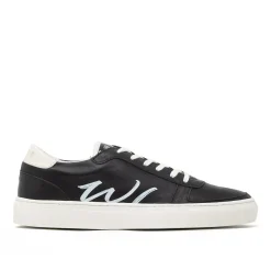 Walk London Miami Sneaker Black Leather New