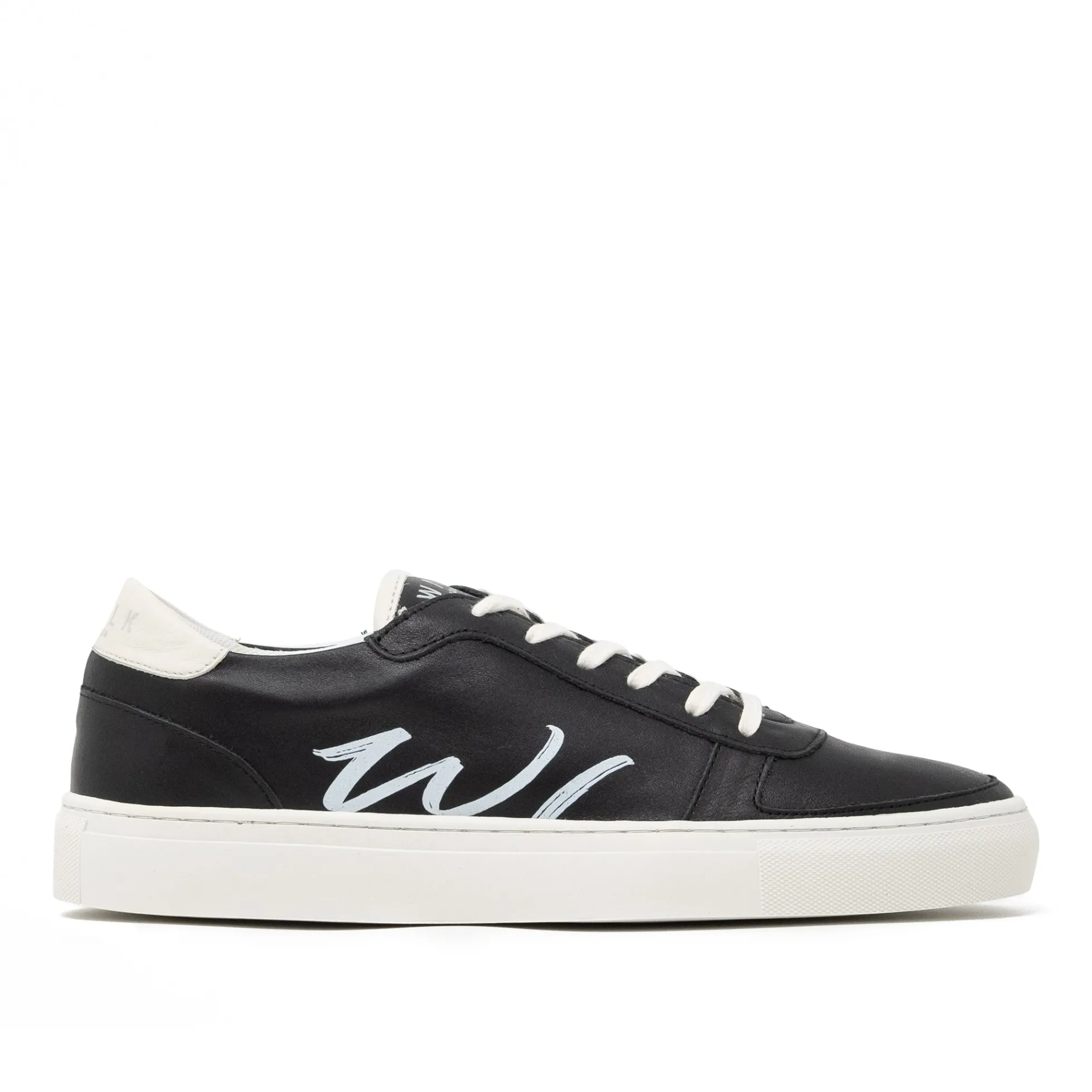 Walk London Miami Sneaker Black Leather New