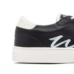 Walk London Miami Sneaker Black Leather New