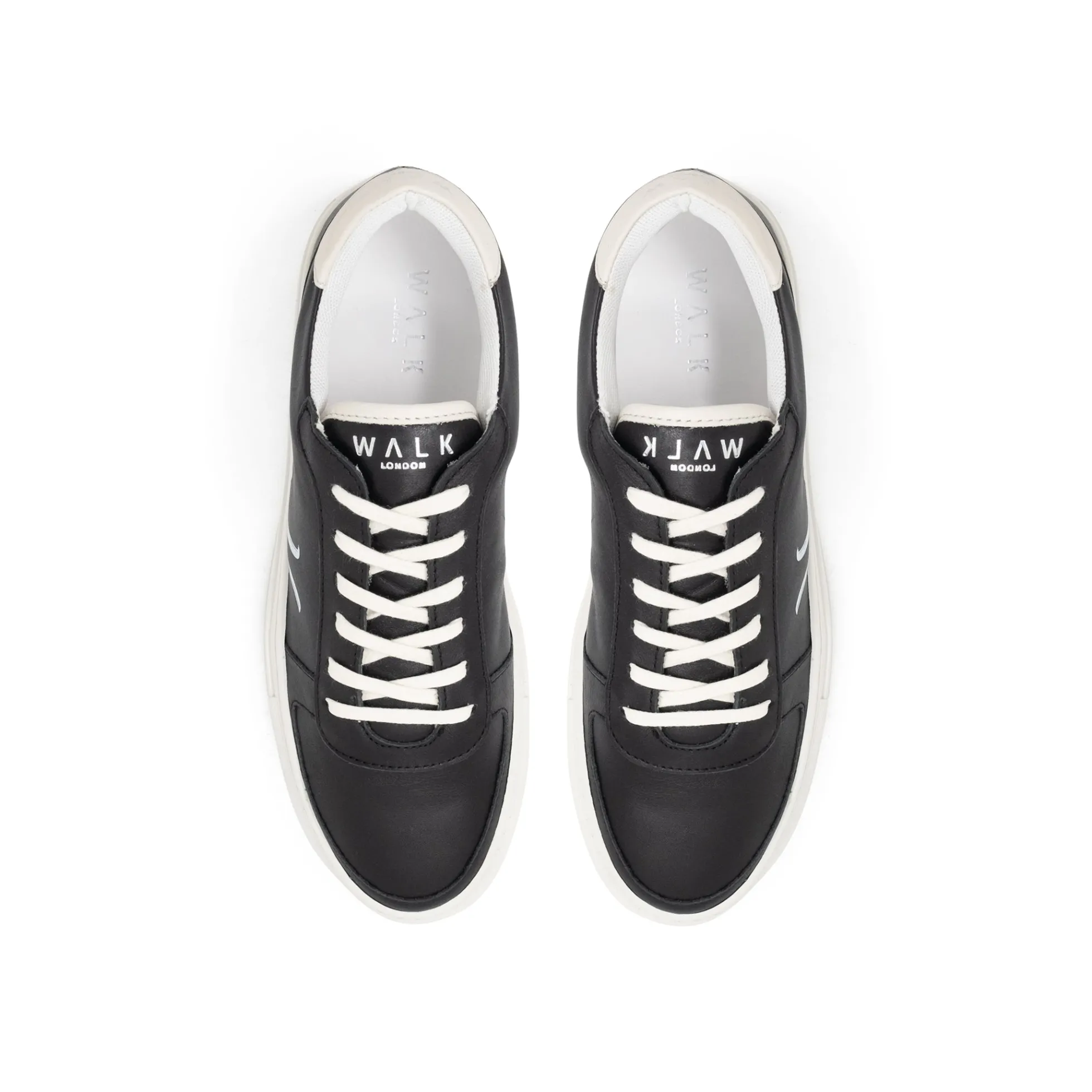 Walk London Miami Sneaker Black Leather New