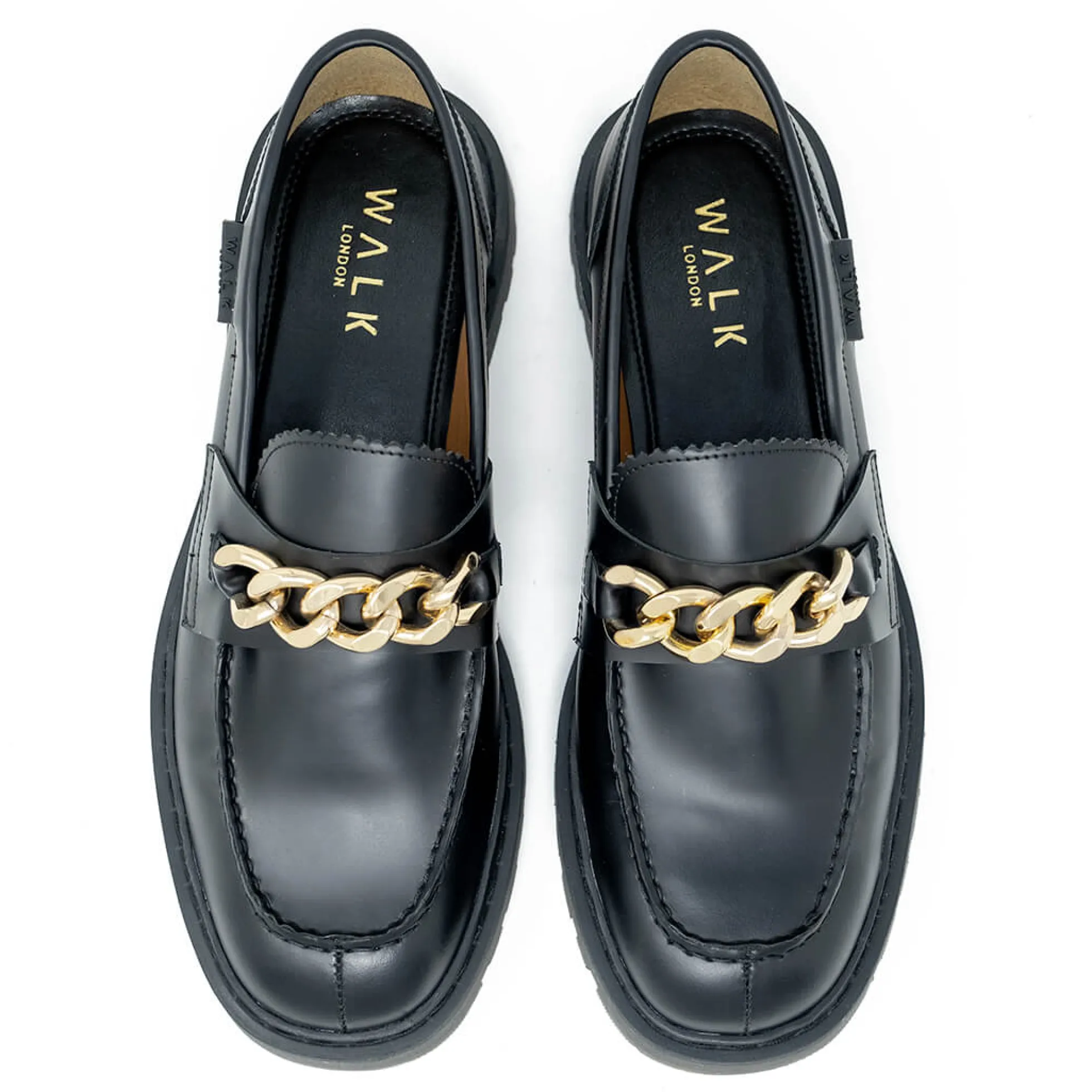 Walk London Milano Chain Loafer Black Best Sale