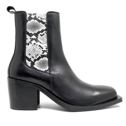 Walk London Nola Chelsea Boot Black & Snake Flash Sale