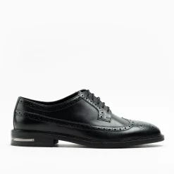 Walk London Oliver Brogue Shoe Black Leather Flash Sale
