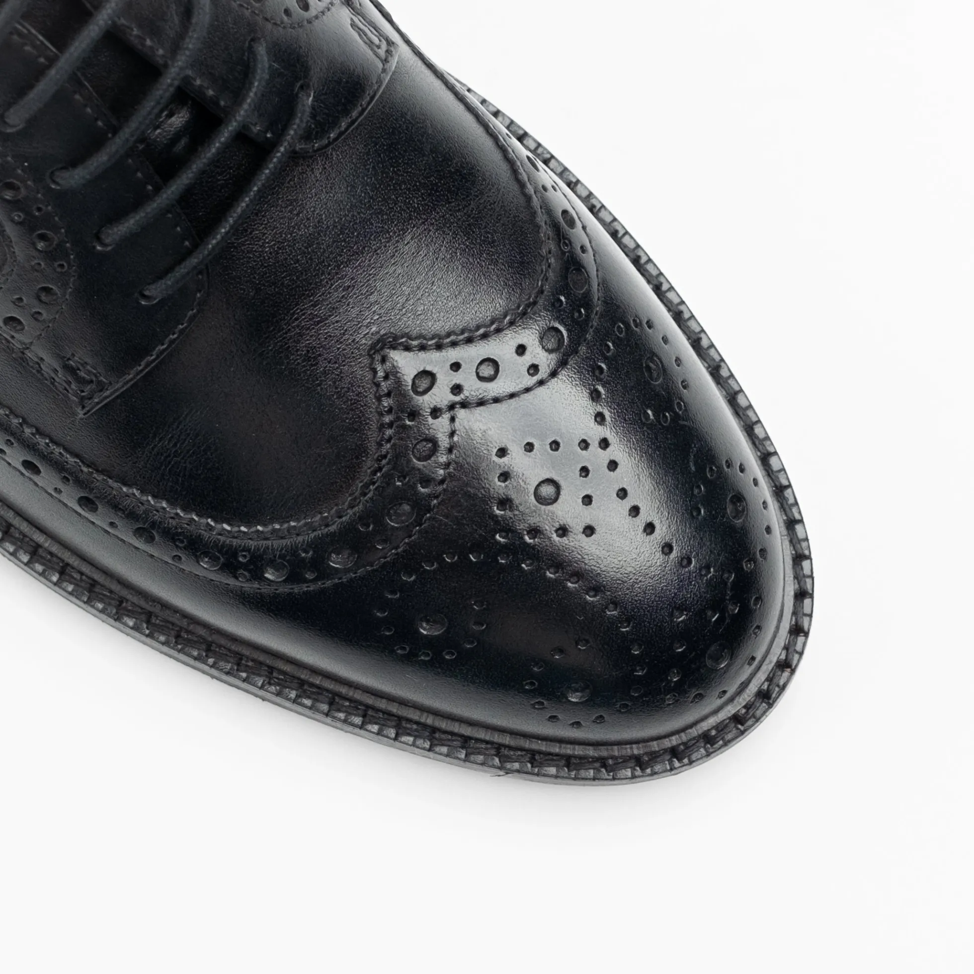 Walk London Oliver Brogue Shoe Black Leather Flash Sale