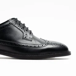 Walk London Oliver Brogue Shoe Black Leather Flash Sale