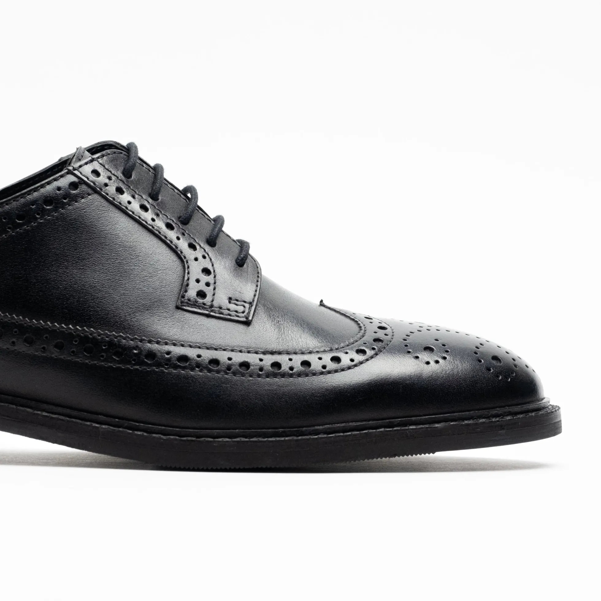 Walk London Oliver Brogue Shoe Black Leather Flash Sale