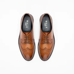 Walk London Oliver Brogue Shoe Tan Leater Best