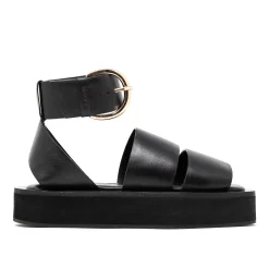 Walk London Oslo Strap Sandal Black New