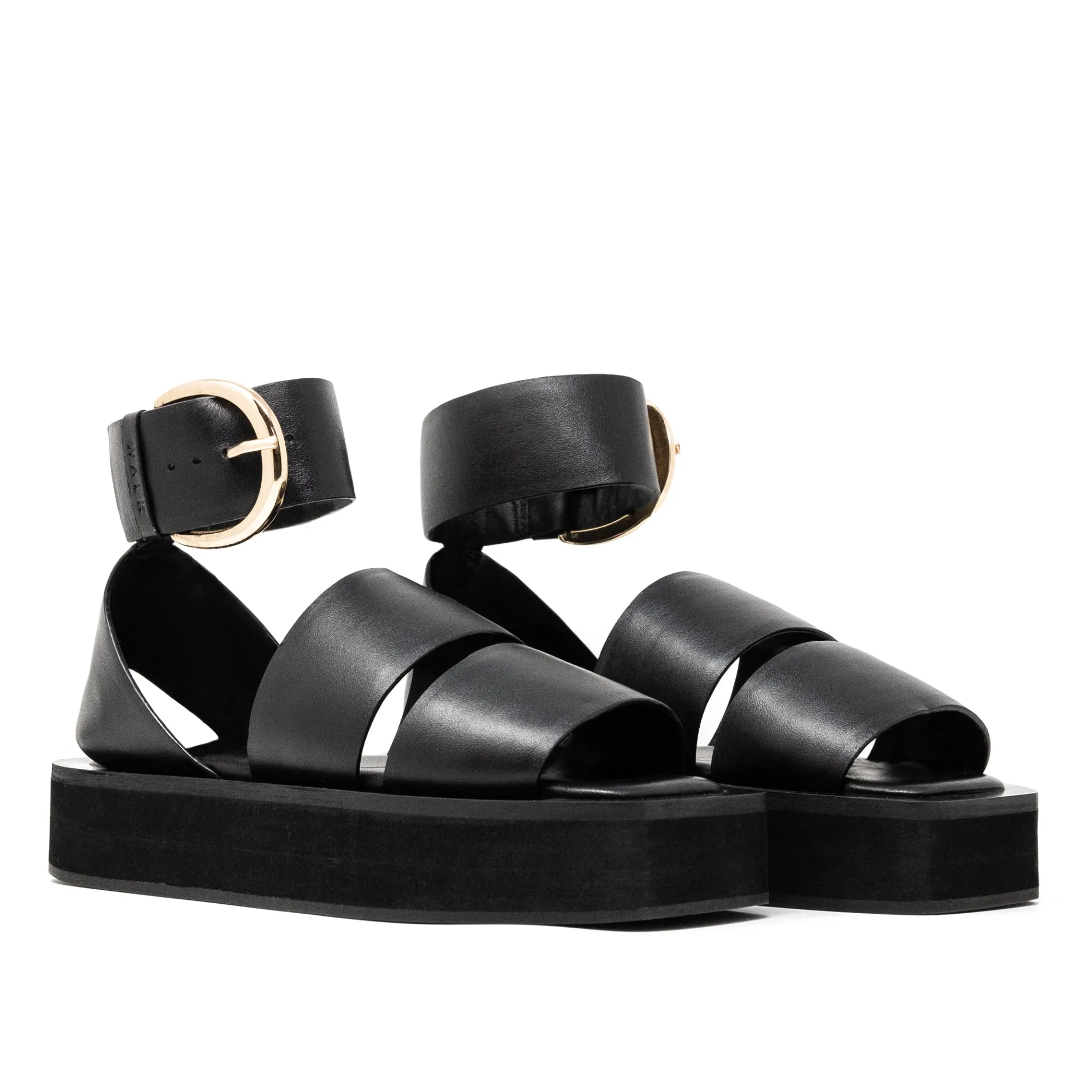 Walk London Oslo Strap Sandal Black Shop