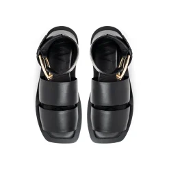Walk London Oslo Strap Sandal Black New