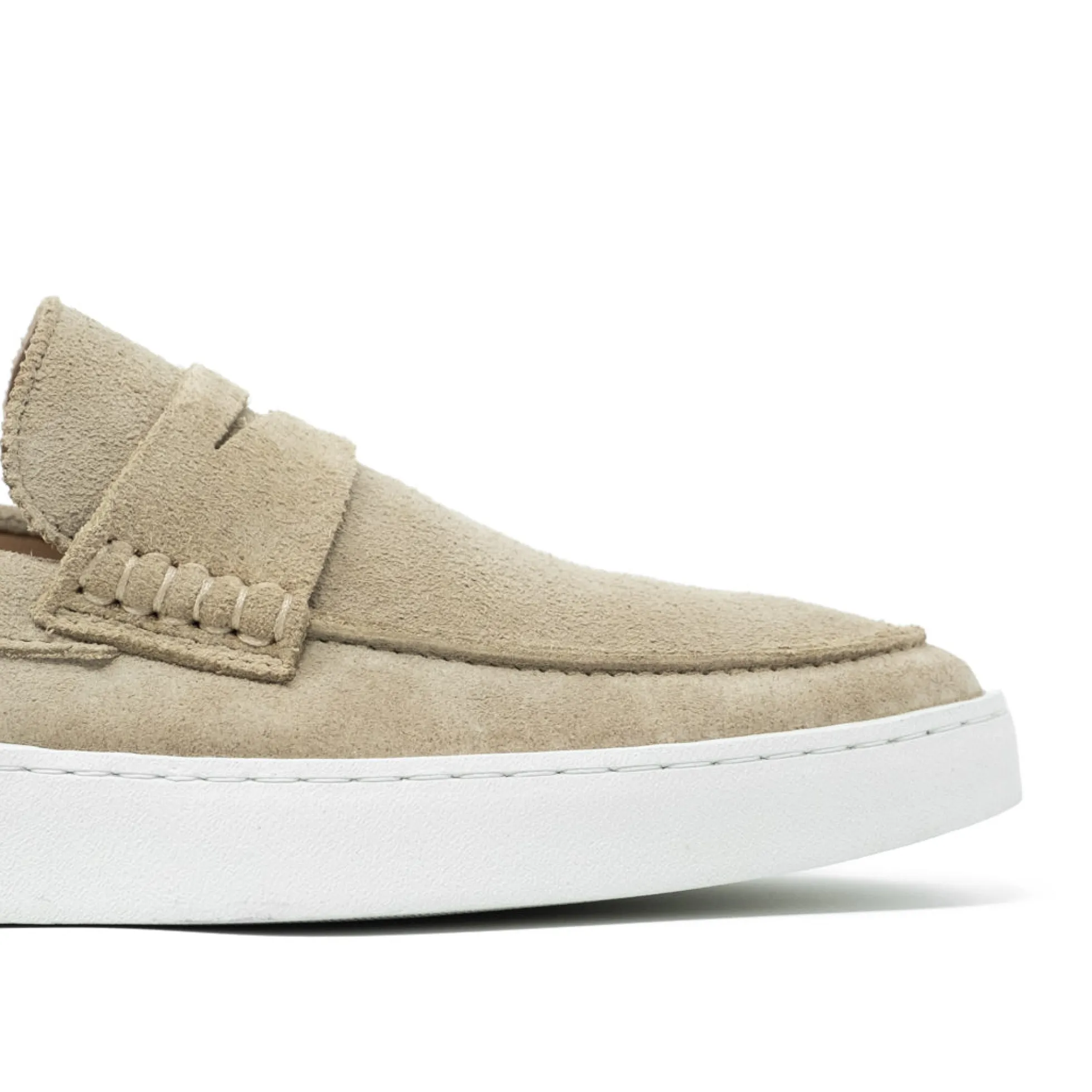 Walk London Paolo Loafer Stone Suede Fashion