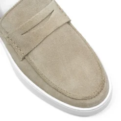 Walk London Paolo Loafer Stone Suede Fashion
