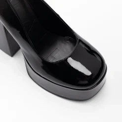 Walk London Phoenix Ankle Strap Court Platform Heel Black Store