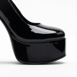 Walk London Phoenix Ankle Strap Court Platform Heel Black Store