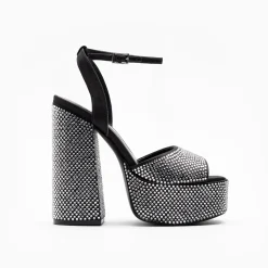 Walk London Phoenix Heeled Platform Sandal Black Best