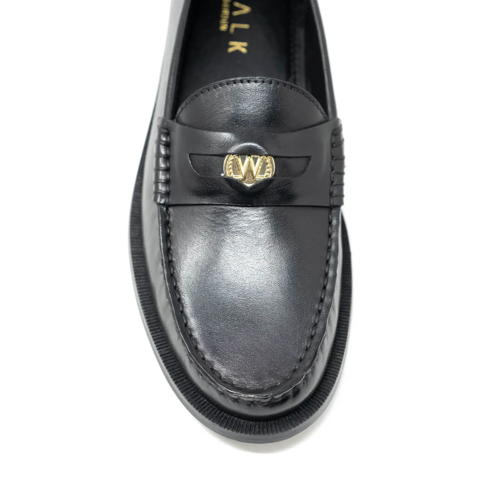 Walk London Rhea Penny Loafer Black New