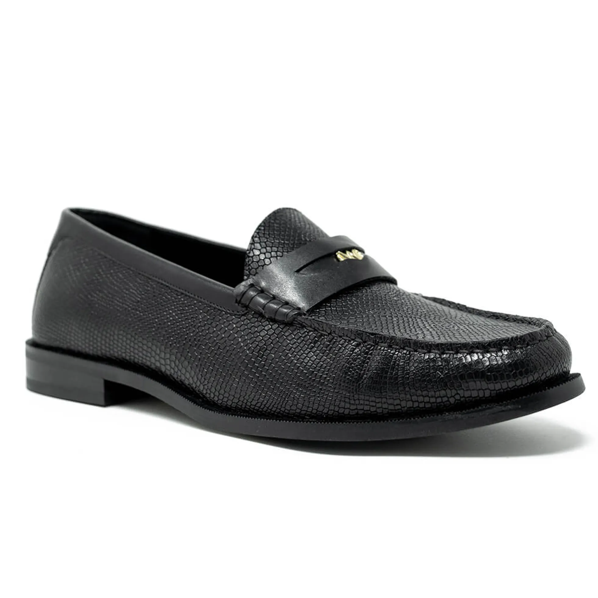 Walk London Riva Embossed Penny Loafer Black Shop