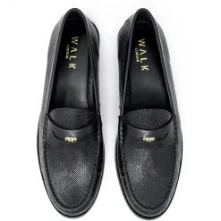 Walk London Riva Embossed Penny Loafer Black Shop