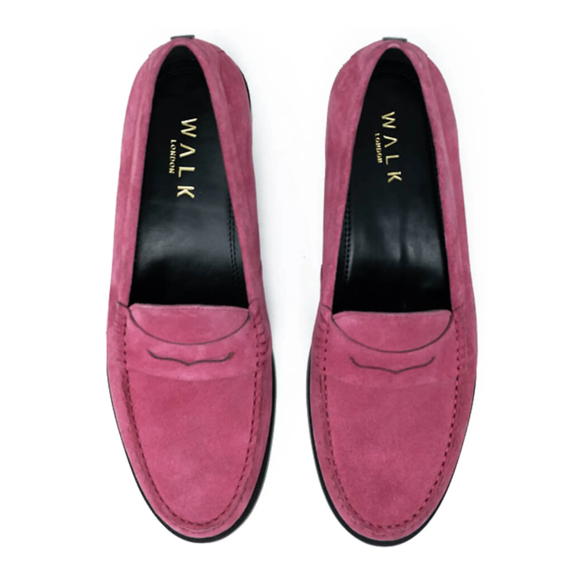Walk London Riva Saddle Loafer Pink Suede Discount