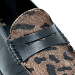 Walk London Riva Saddle Loafer Grey Leopard Store