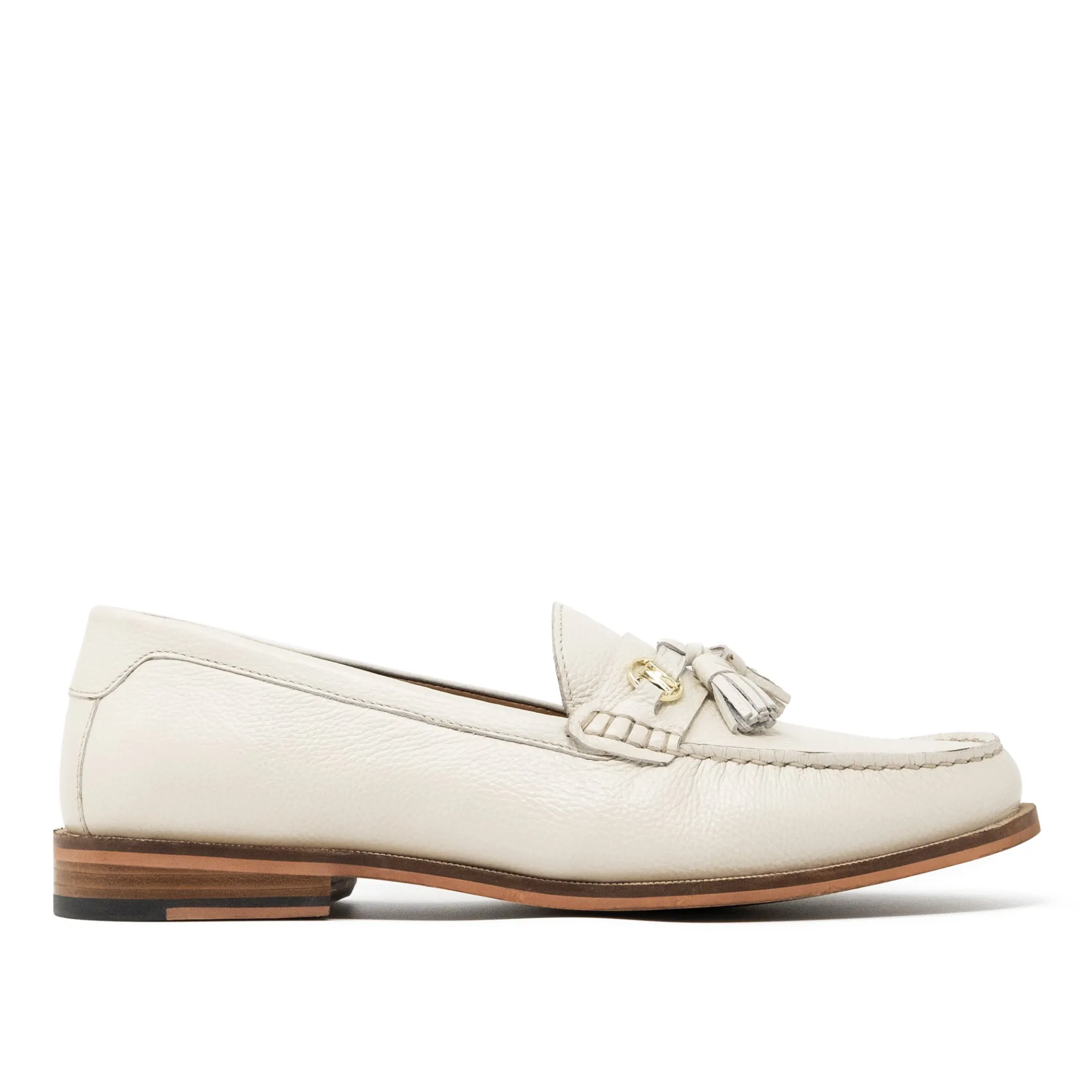 Walk London Riva Tassel Loafer Off White Leather Discount