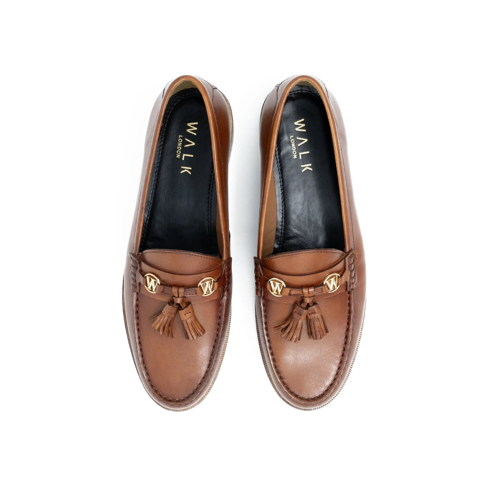 Walk London Riva Tassel Loafer Tan Leather Best Sale
