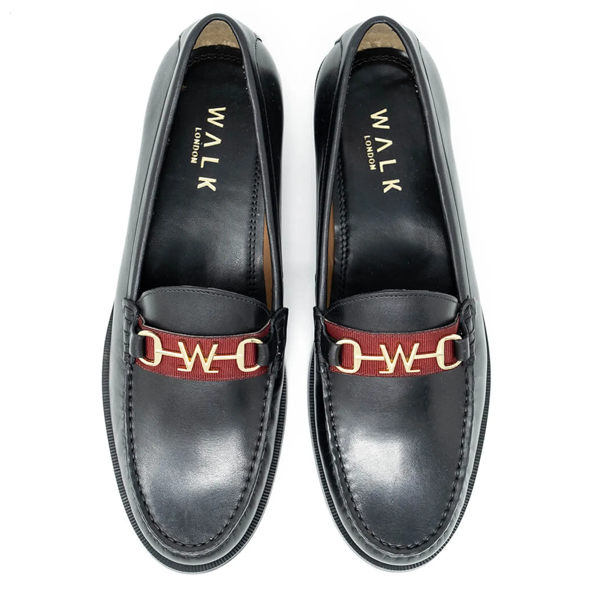 Walk London Riva Trim Loafer Black Leather Store