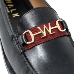 Walk London Riva Trim Loafer Black Leather Store