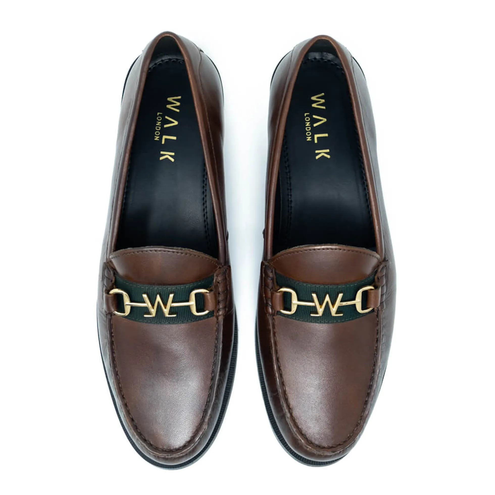 Walk London Riva Trim Loafer Brown Leather Fashion
