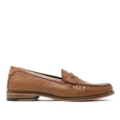 Walk London Riva Weave Loafer Tan Leather Flash Sale