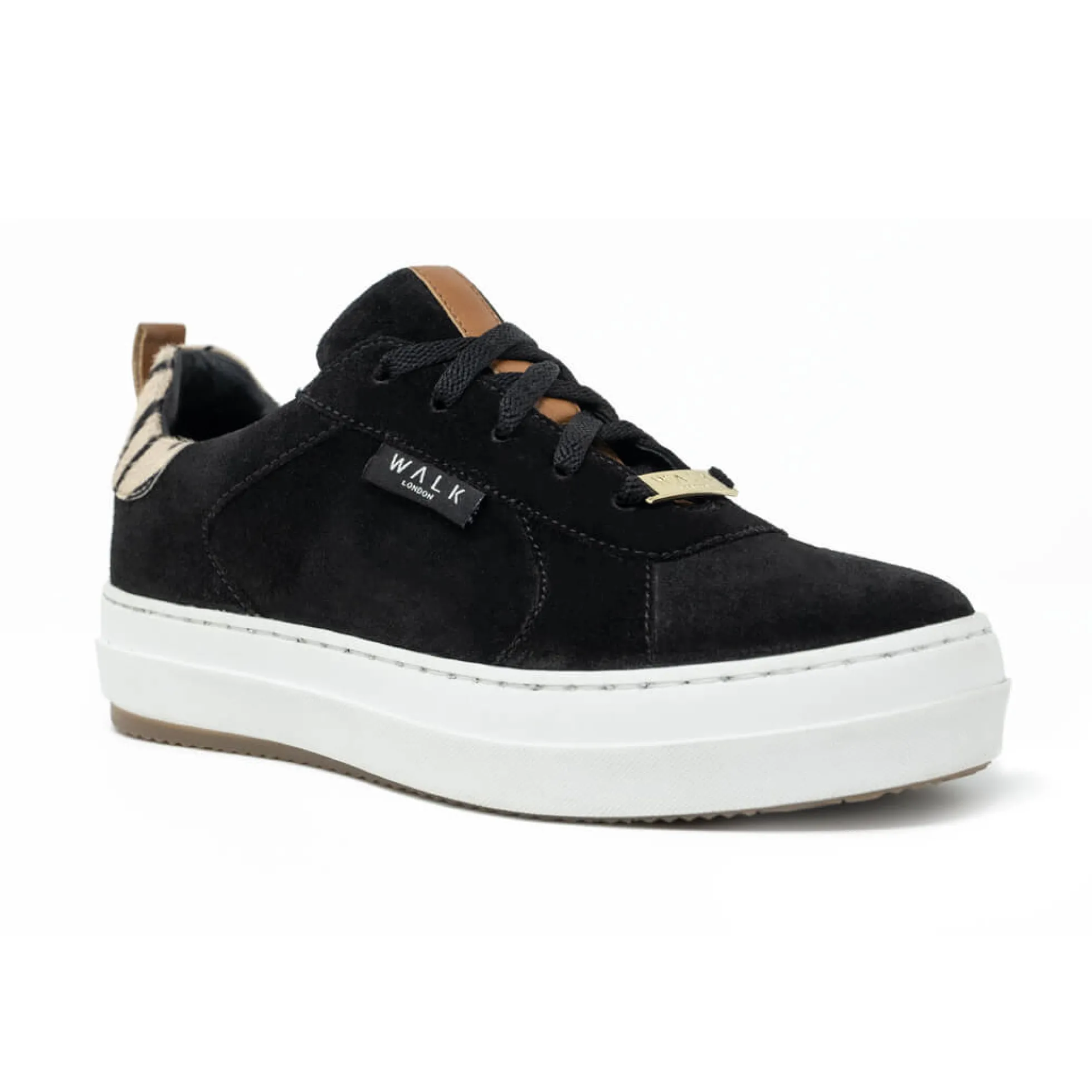 Walk London Sahara Sneaker Black / Zebra Discount
