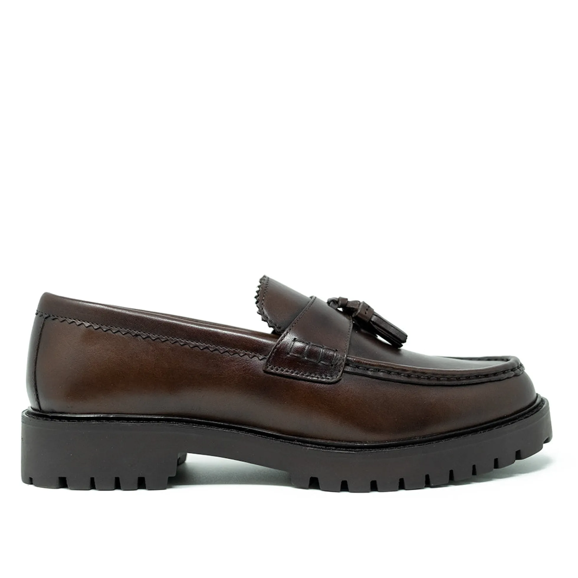 Walk London Sean Tassel Loafer Brown Leather Store