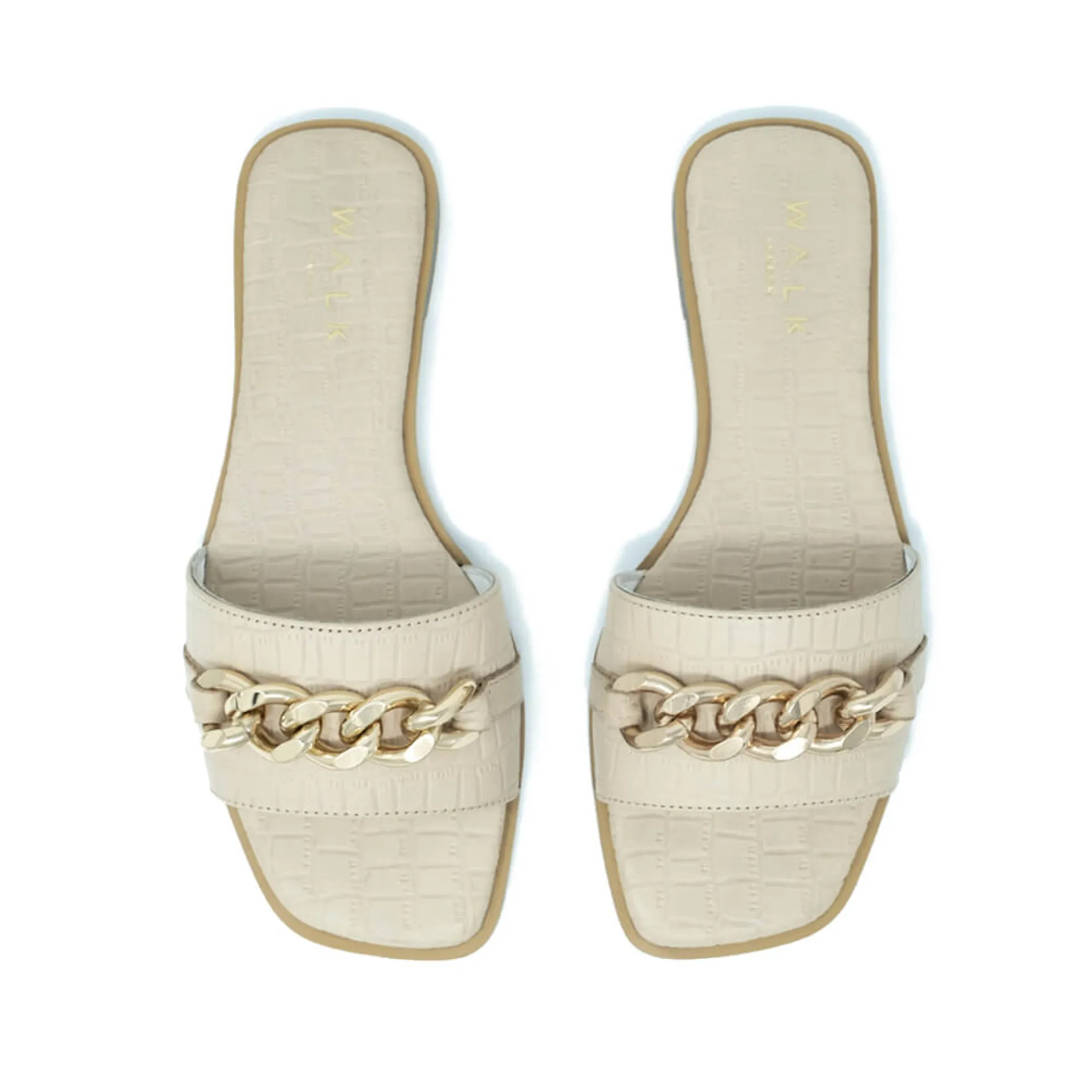 Walk London St Tropez Chain Sandal Latte Cheap