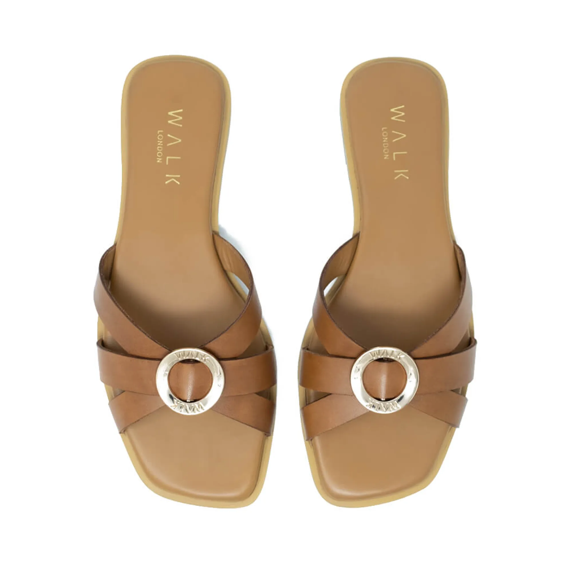 Walk London St Tropez Round Trim Sandal Tan Shop