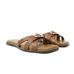 Walk London St Tropez Round Trim Sandal Tan Clearance