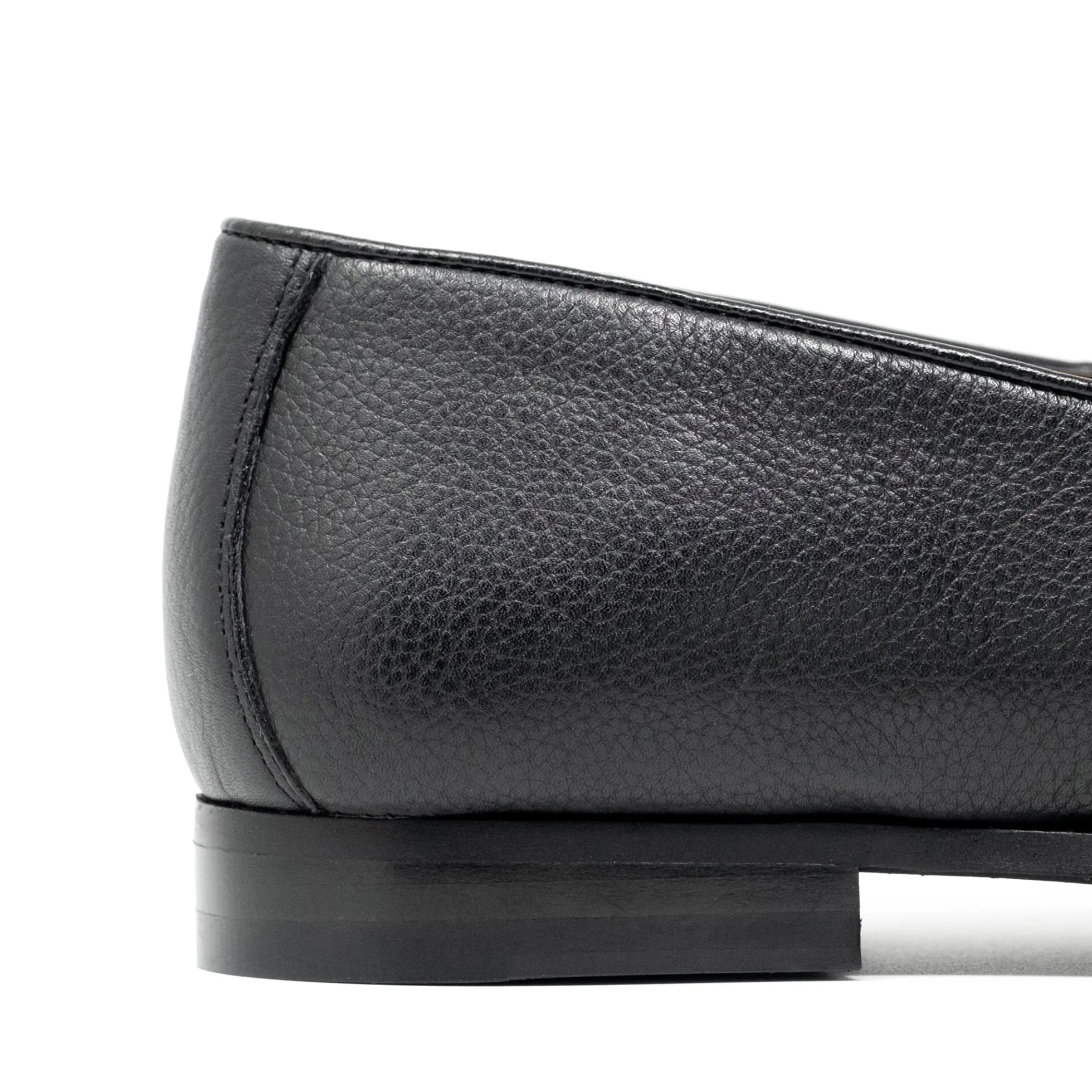 Walk London Terry Tassel Loafer Black Grain Leather New