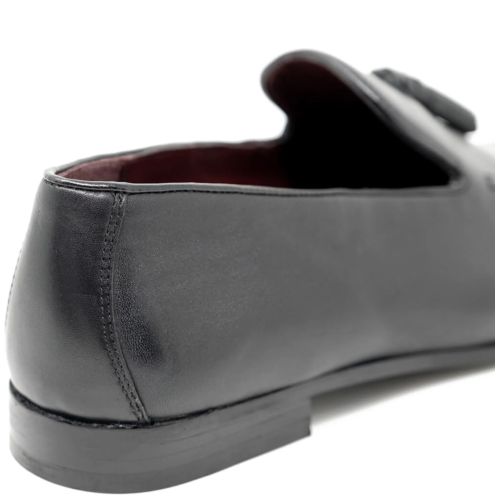 Walk London Terry Tassel Loafer Black Leather Best