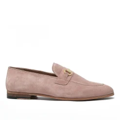 Walk London Terry Trim Loafer Pink Suede Outlet