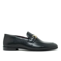 Walk London Terry Trim Loafer Black Leather Store
